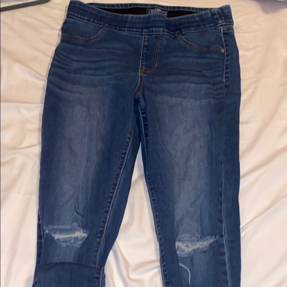 Pull On Jeggings with Ripped Knees